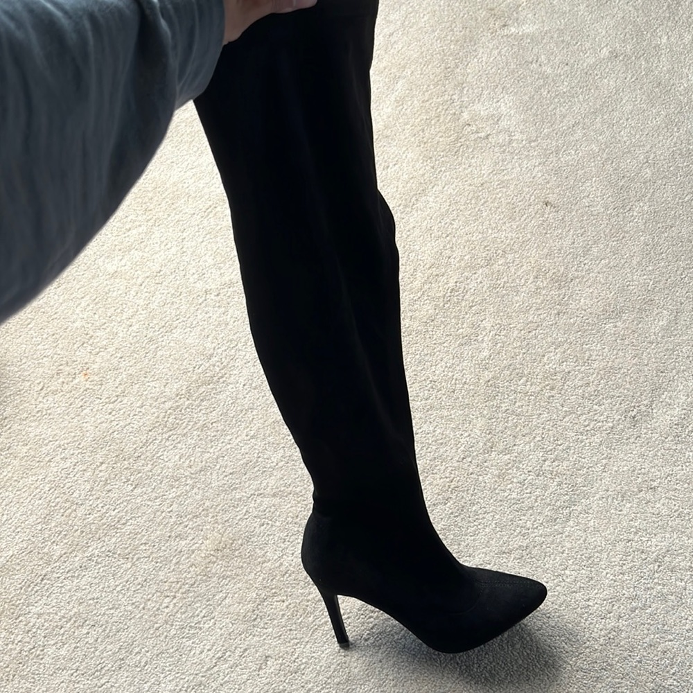 Suede knee high boots